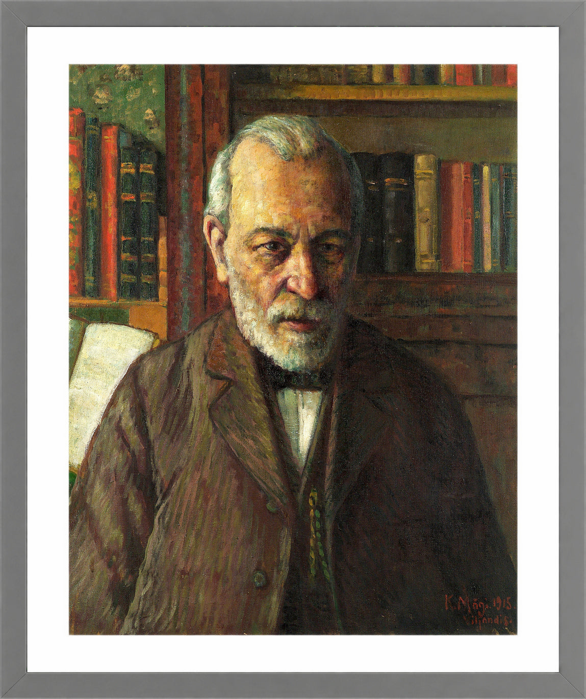 Portrait of the Poet Friedrich Kuhlbars (1915) by Konrad Mägi — light grey frame