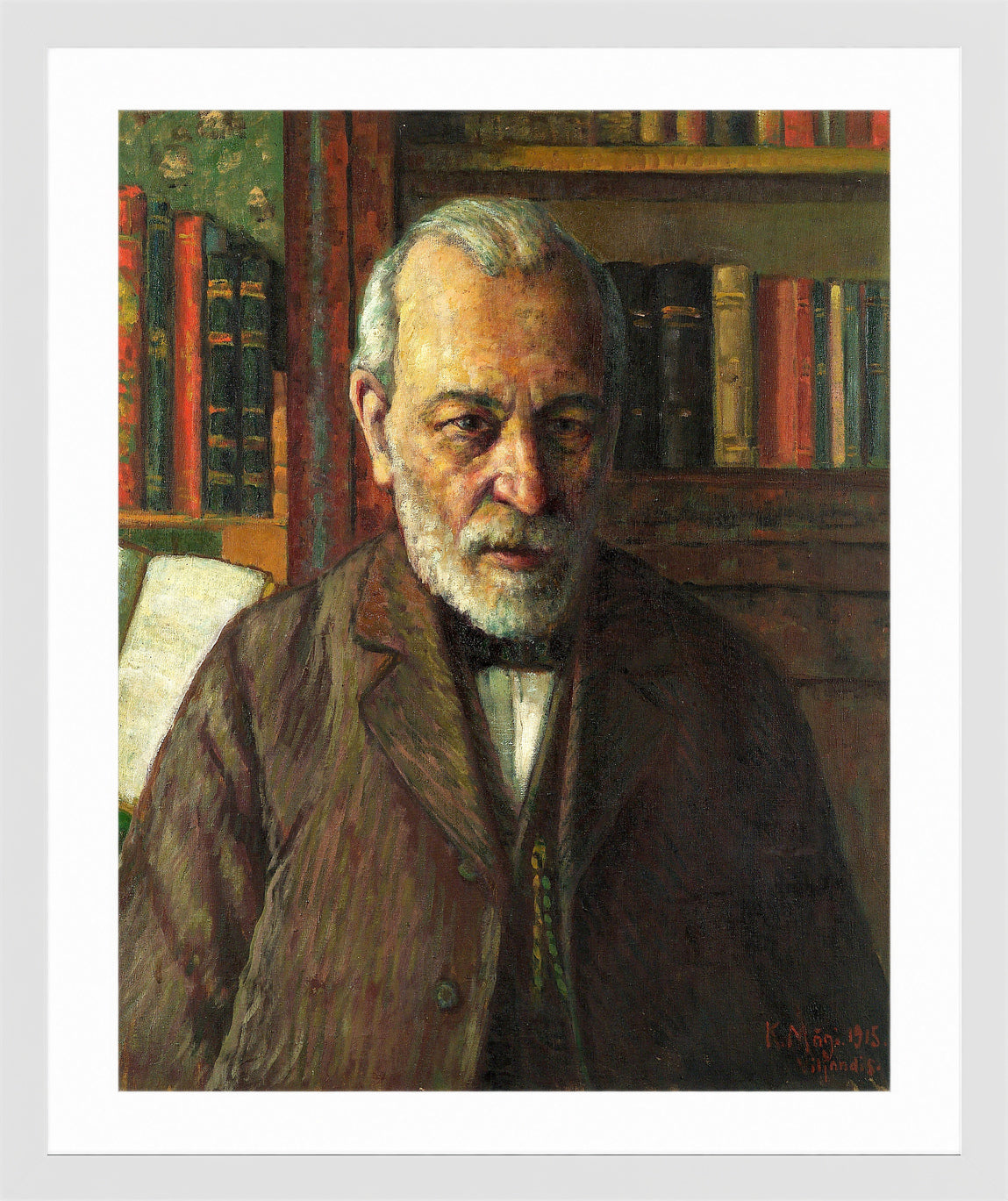 Portrait of the Poet Friedrich Kuhlbars (1915) by Konrad Mägi — white frame
