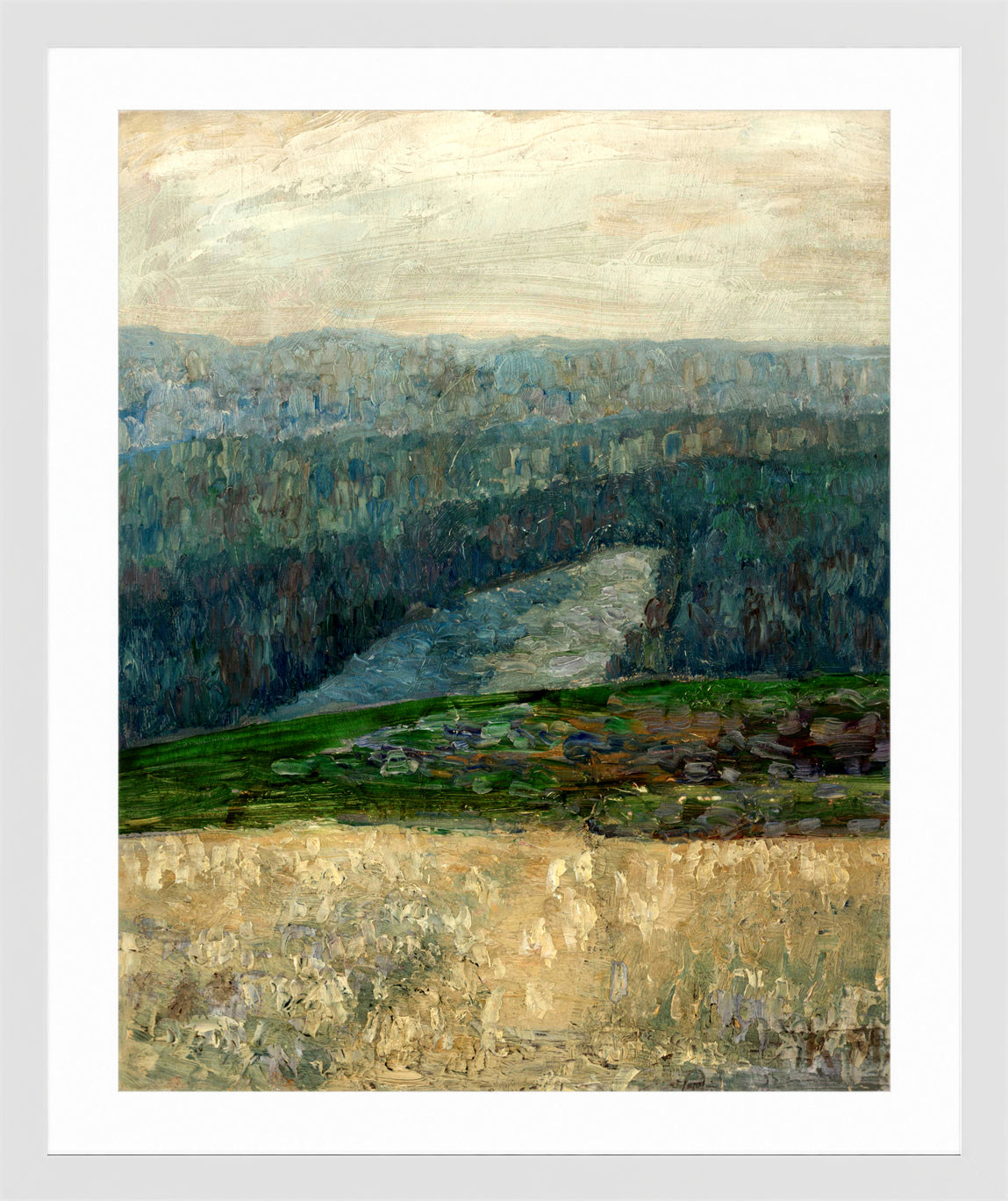 Landscape (1908–1909) by Konrad Mägi — white frame