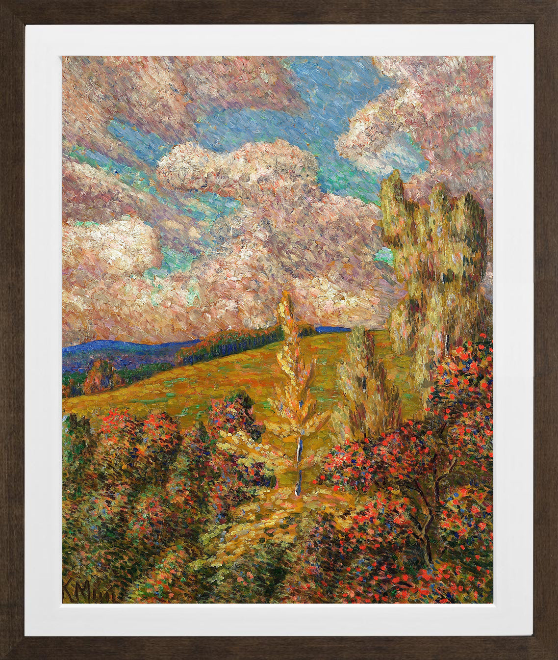 Landscape (1908–1910) by Konrad Mägi — brown frame