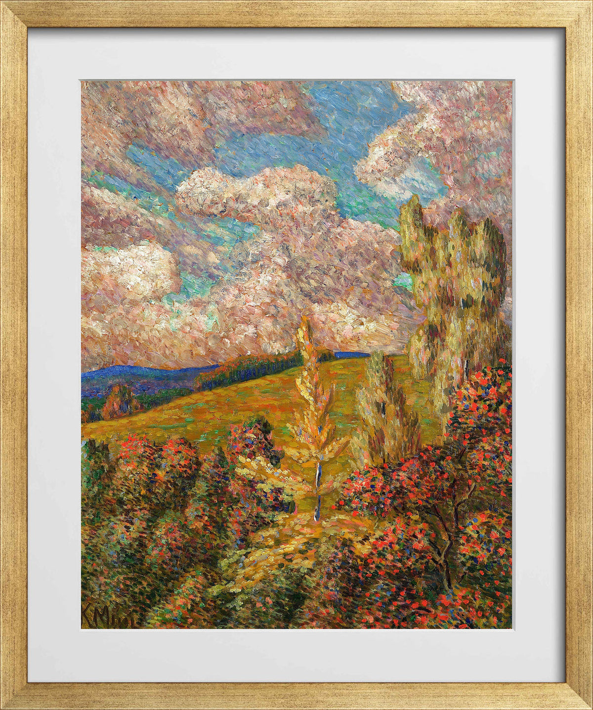 Landscape (1908–1910) by Konrad Mägi — gold frame