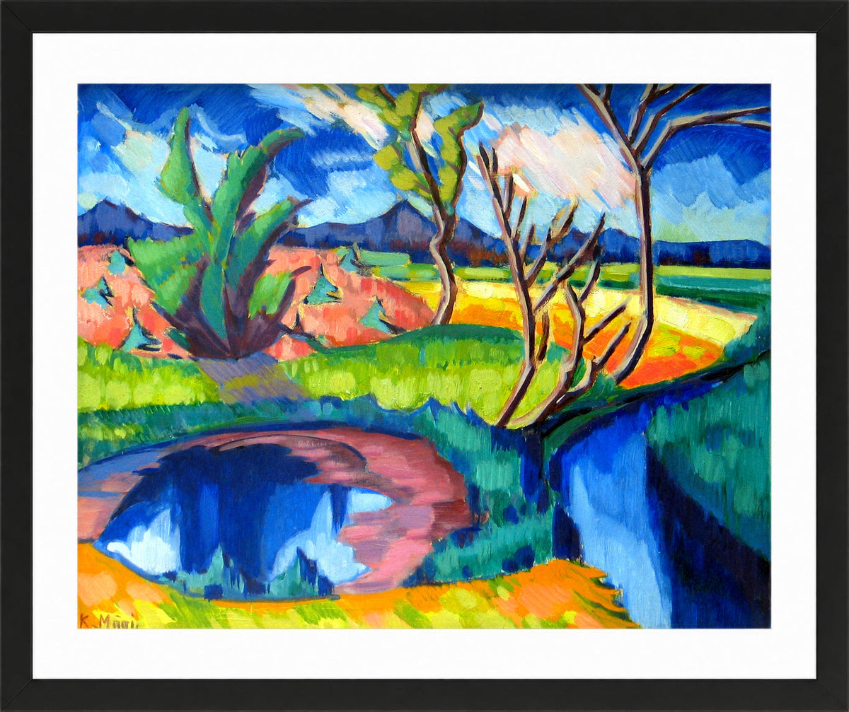 Landscape (1920–1921) by Konrad Mägi — black frame