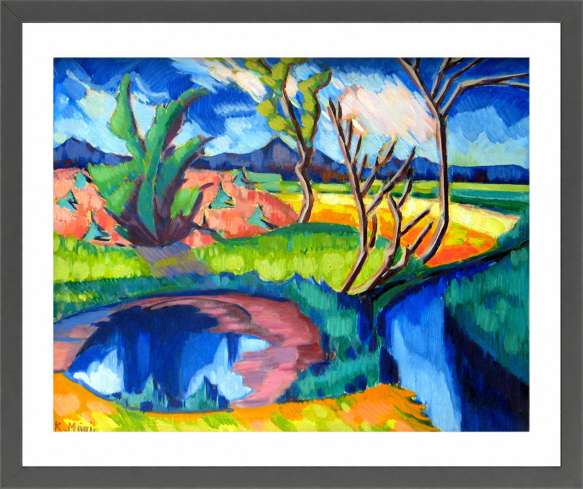 Landscape (1920–1921) by Konrad Mägi — dark grey frame