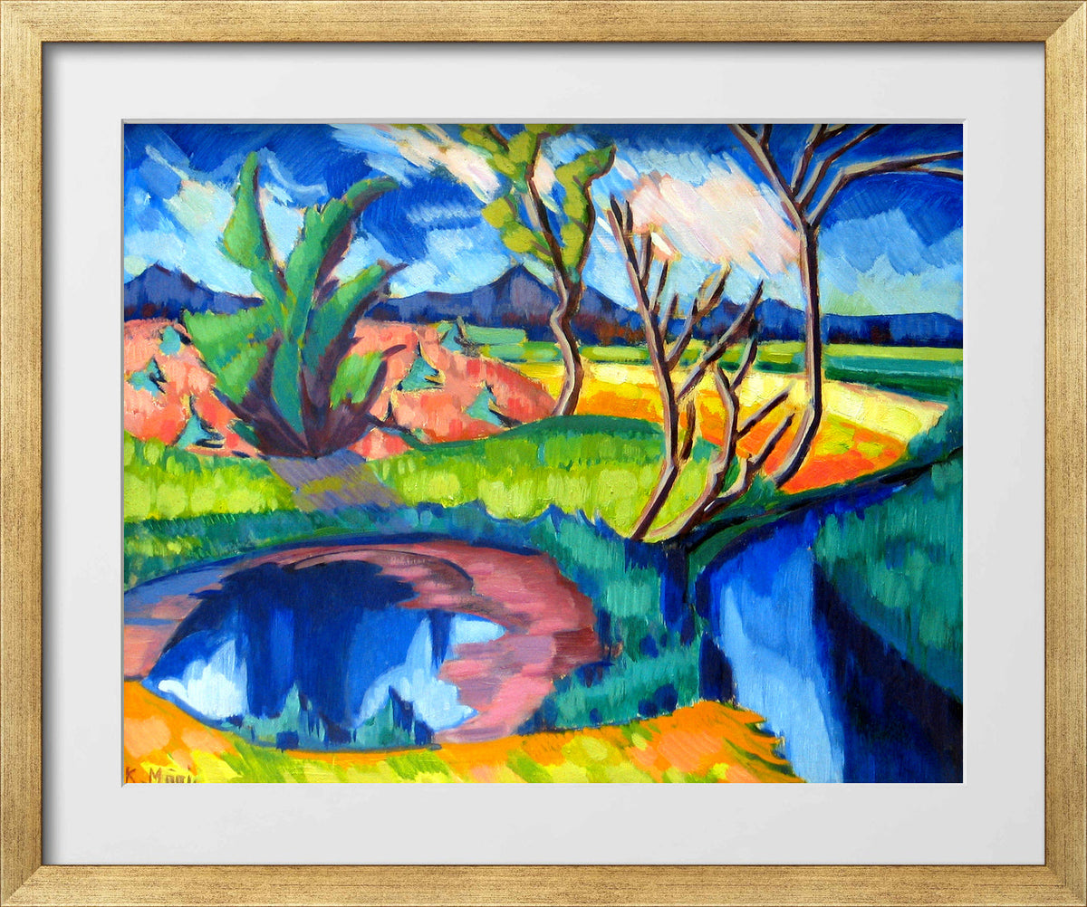 Landscape (1920–1921) by Konrad Mägi — gold frame