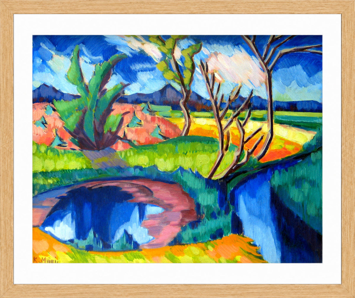 Landscape (1920–1921) by Konrad Mägi — oak frame