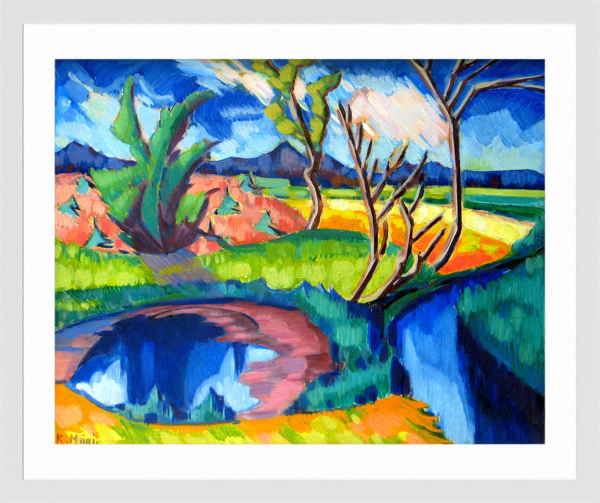 Landscape (1920–1921) by Konrad Mägi — white frame