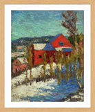 Landscape with Houses (1908–1910) by Konrad Mägi — oak frame