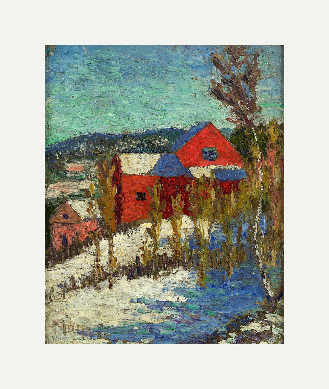 Landscape with Houses (1908–1910) by Konrad Mägi — rolled canvas