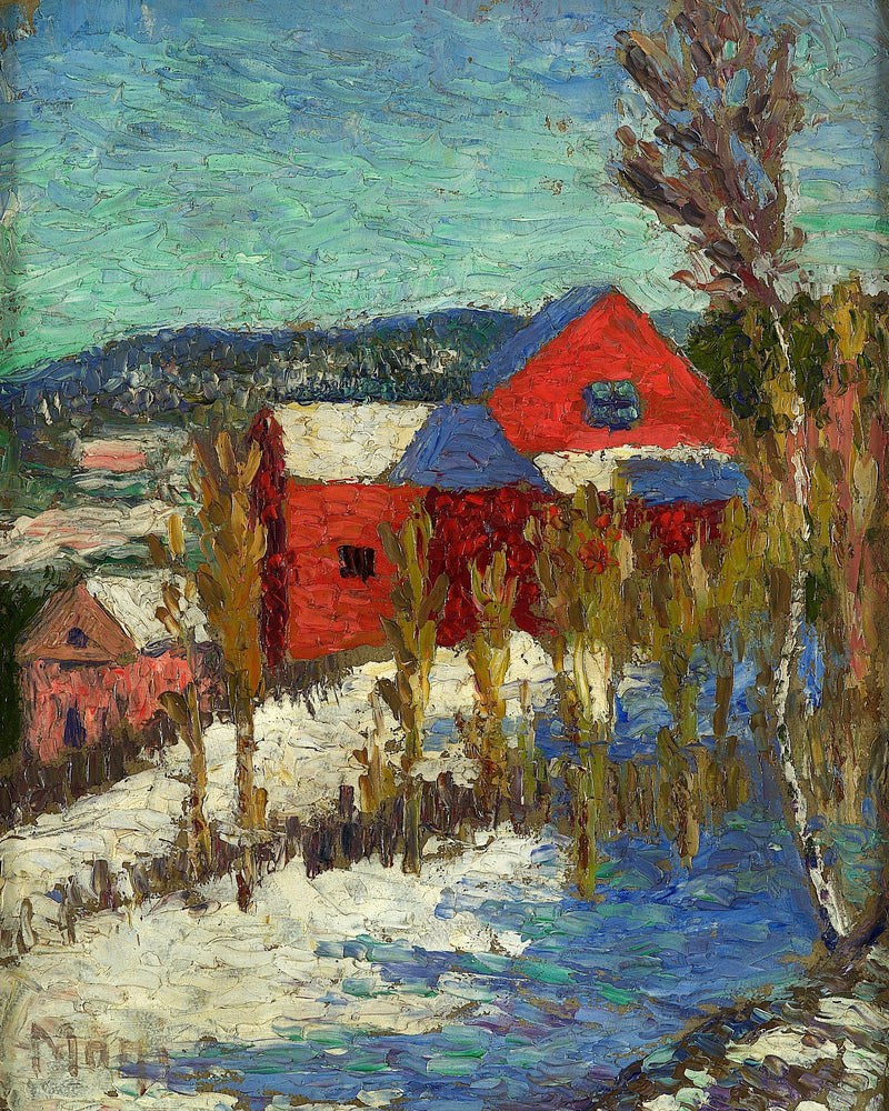 Landscape with Houses (1908–1910) by Konrad Mägi — unframed