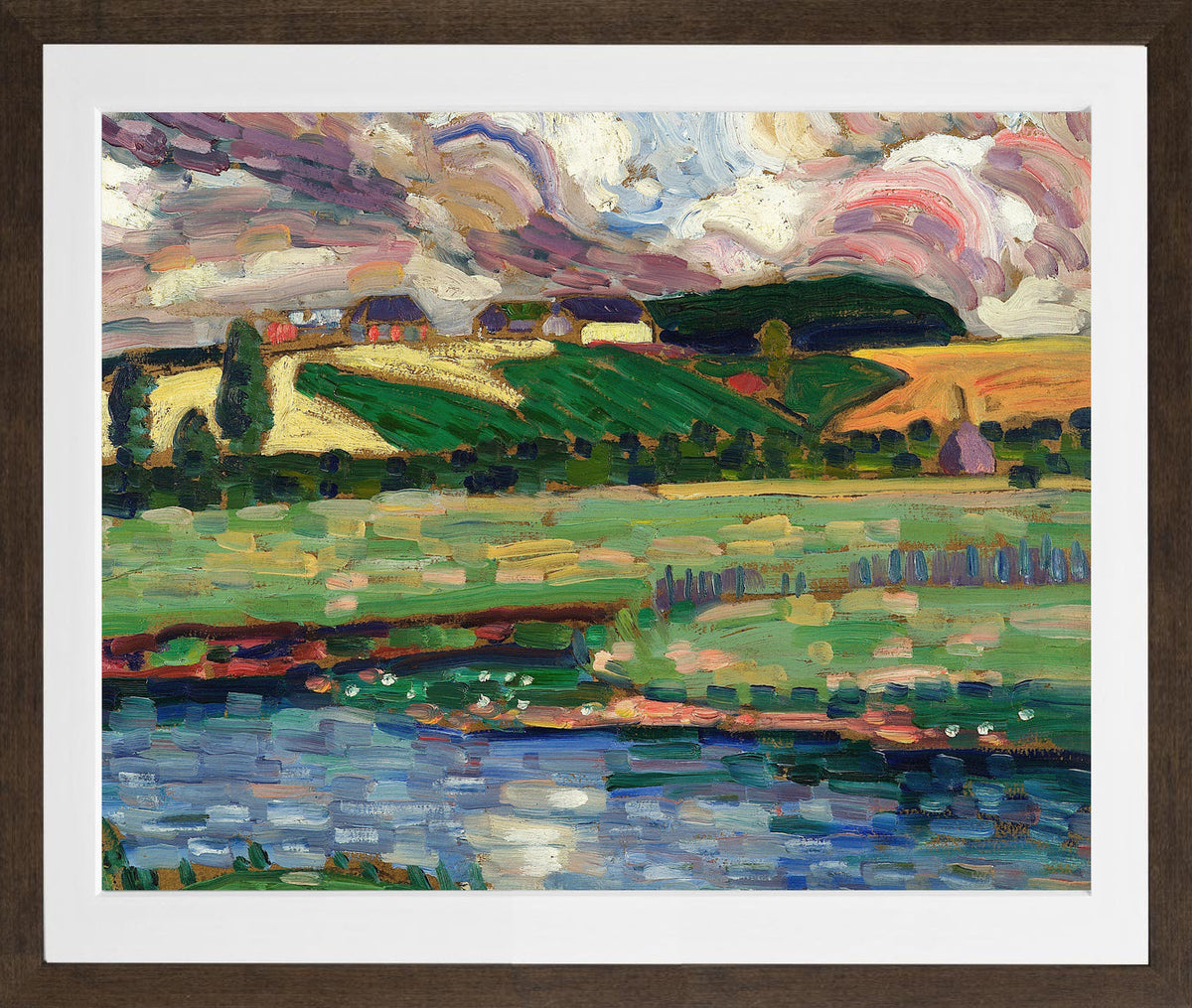 Landscape Study (1916–1917) by Konrad Mägi — brown frame