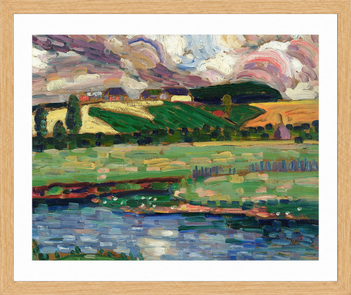Landscape Study (1916–1917) by Konrad Mägi — oak frame