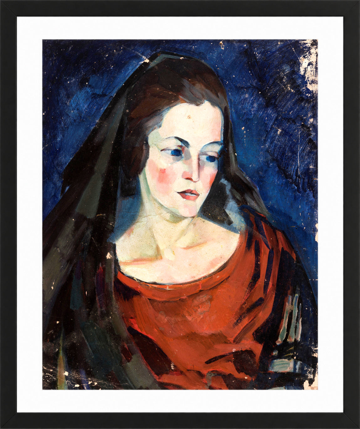 Portrait of a Woman (1923–1924) by Konrad Mägi — black frame