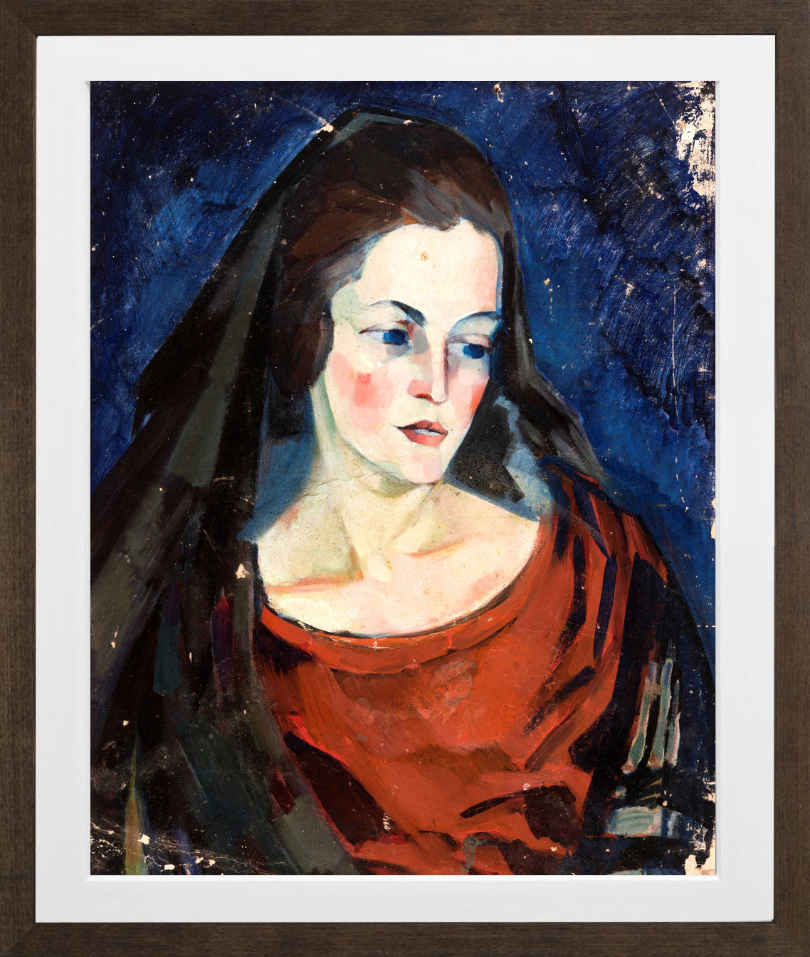 Portrait of a Woman (1923–1924) by Konrad Mägi — brown frame