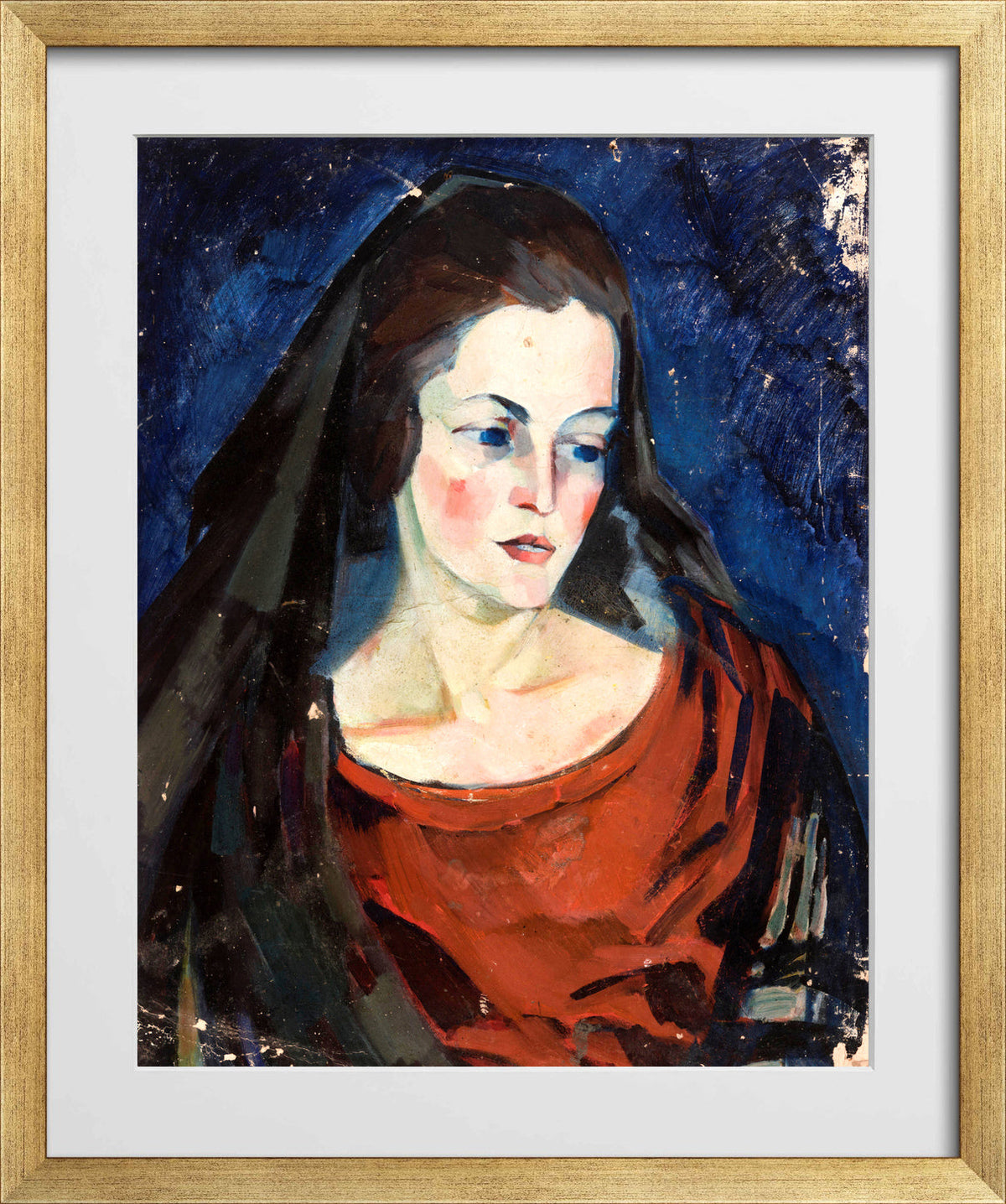 Portrait of a Woman (1923–1924) by Konrad Mägi — gold frame