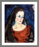 Portrait of a Woman (1923–1924) by Konrad Mägi — light grey frame