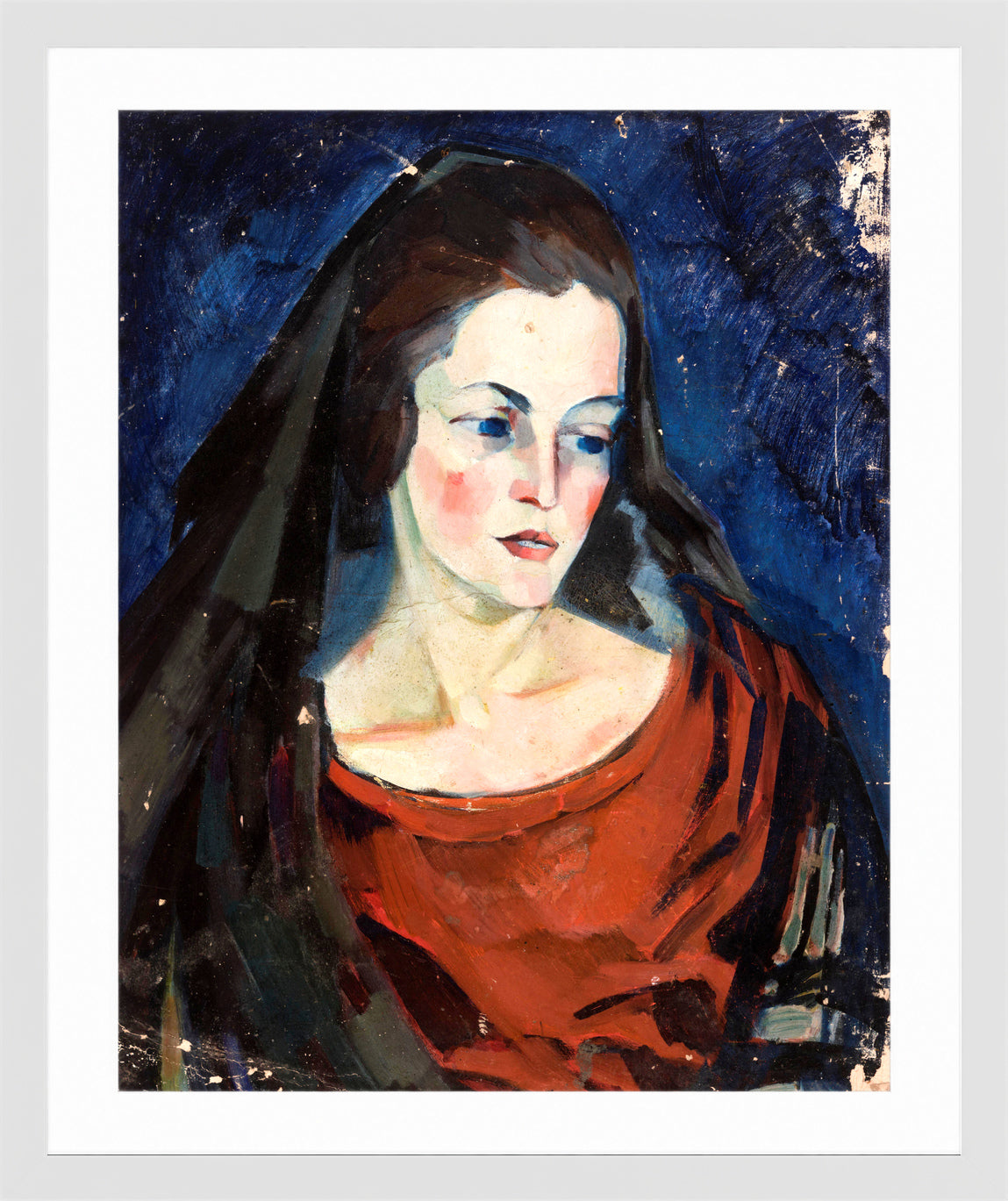 Portrait of a Woman (1923–1924) by Konrad Mägi — white frame