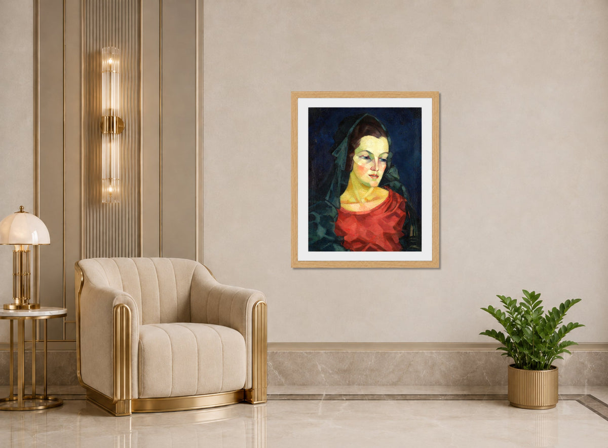 Portrait of Ludmilla Allik (1923–1924) by Konrad Mägi — art deco roomset
