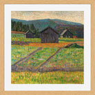 Norwegian Landscape — Wooden Buildings (1908–1910) by Konrad Mägi — oak frame