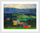 Norwegian Landscape — Village (1908–1910) by Konrad Mägi — white frame