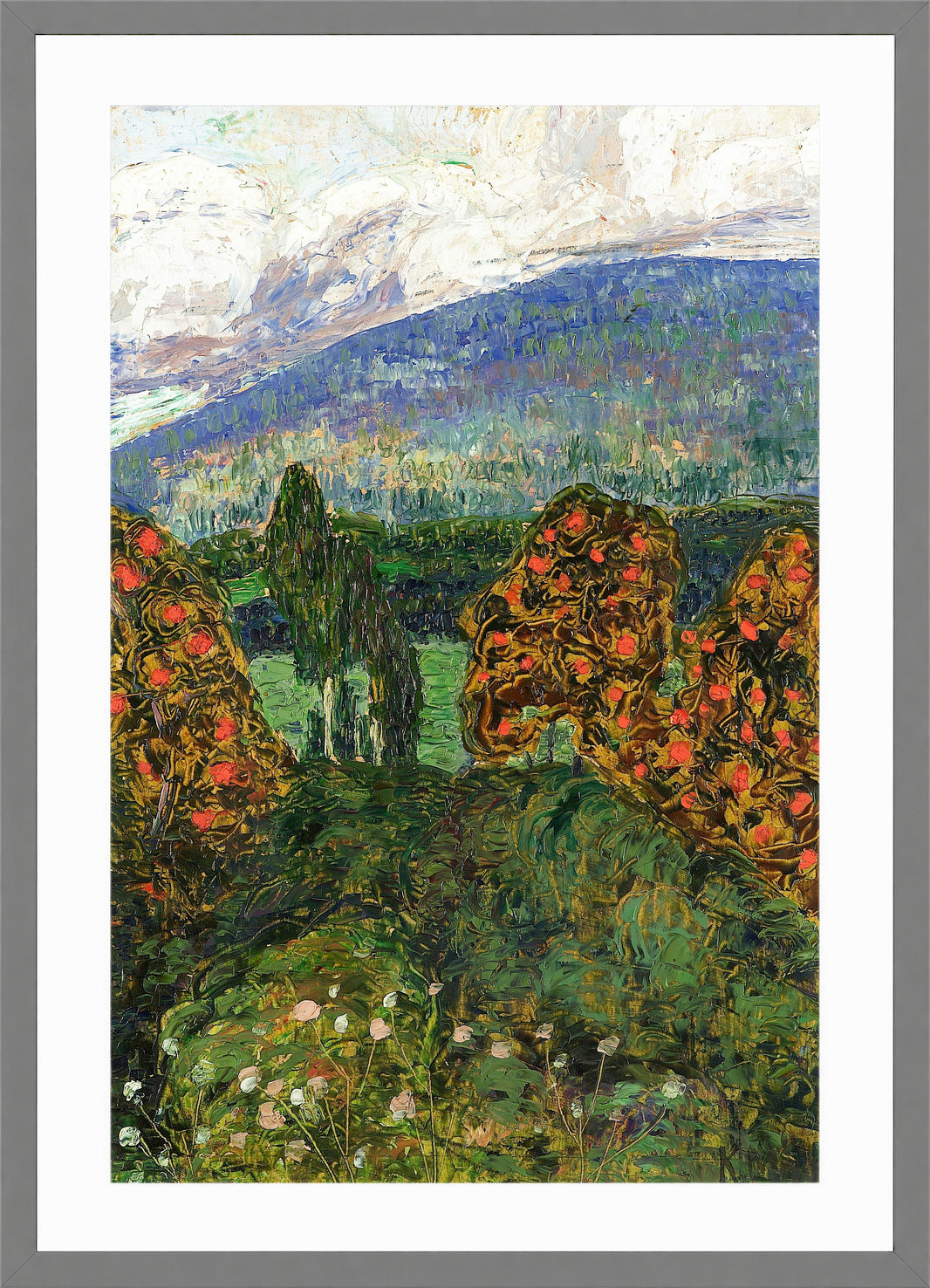 Norwegian Landscape (1908–1911) by Konrad Mägi — light grey frame