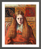 Portrait of a Norwegian Girl (1909) by Konrad Mägi — dark grey frame