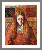 Portrait of a Norwegian Girl (1909) by Konrad Mägi — light grey frame