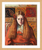 Portrait of a Norwegian Girl (1909) by Konrad Mägi — oak frame