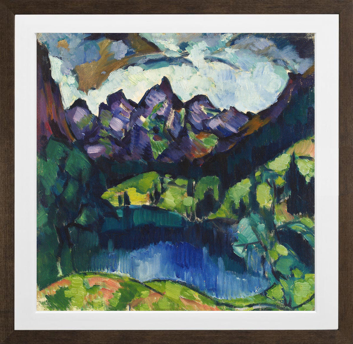 Oberstdorf Landscape (1922) by Konrad Mägi — brown frame