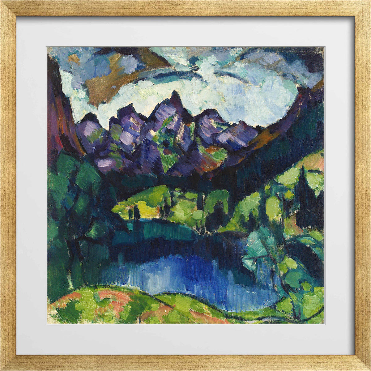 Oberstdorf Landscape (1922) by Konrad Mägi — gold frame