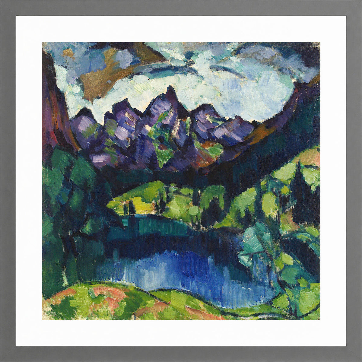 Oberstdorf Landscape (1922) by Konrad Mägi — light grey frame