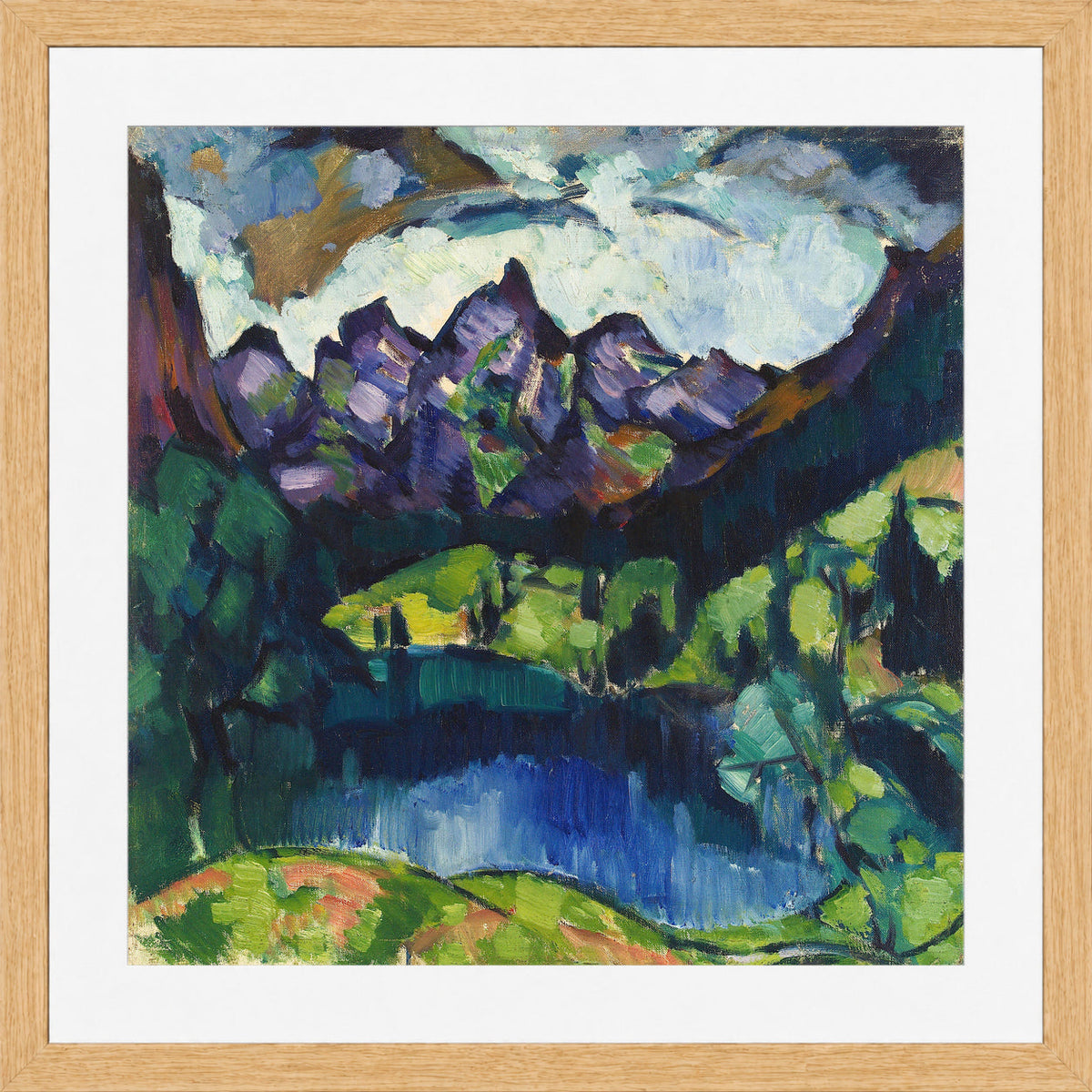 Oberstdorf Landscape (1922) by Konrad Mägi — oak frame