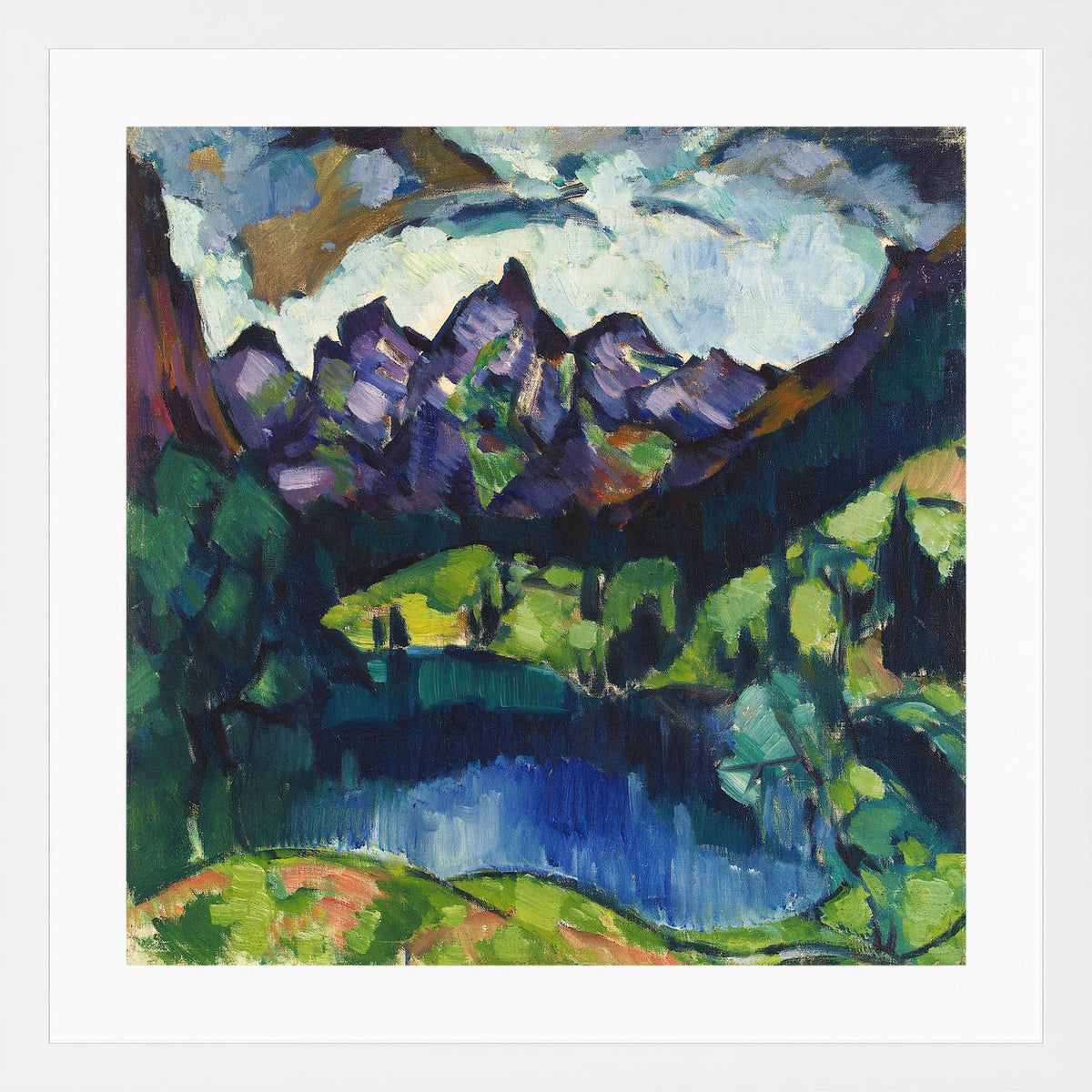 Oberstdorf Landscape (1922) by Konrad Mägi — white frame