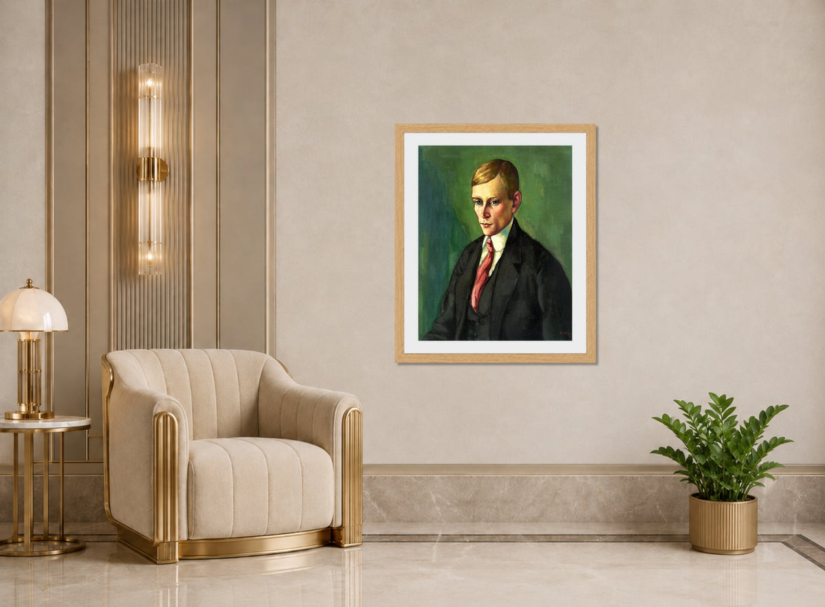 Portrait of a Man (1917–1918) by Konrad Mägi — art deco roomset