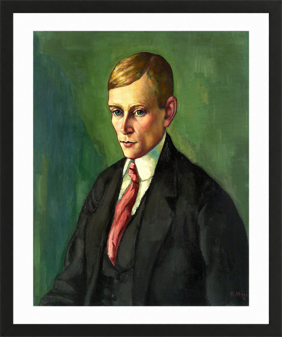 Portrait of a Man (1917–1918) by Konrad Mägi — black frame