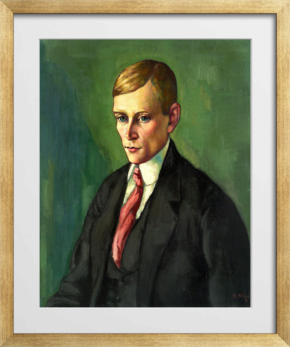 Portrait of a Man (1917–1918) by Konrad Mägi — gold frame