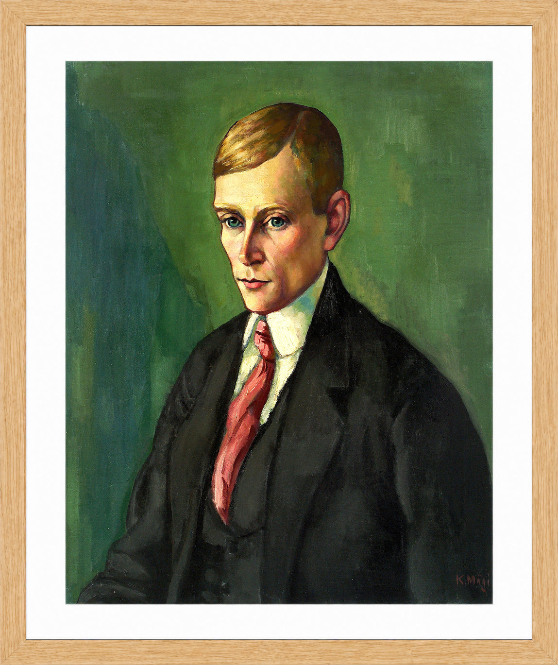 Portrait of a Man (1917–1918) by Konrad Mägi — oak frame