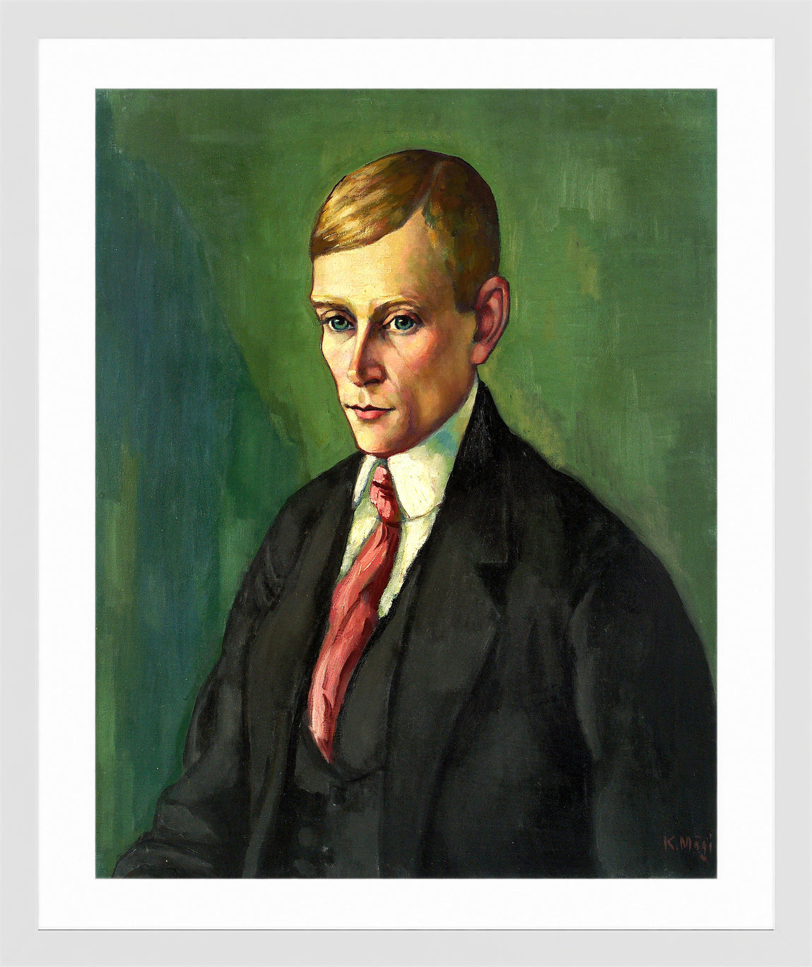 Portrait of a Man (1917–1918) by Konrad Mägi — white frame