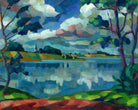 Lake Saadjärv — Äksi Church (1923–1924) by Konrad Mägi — unframed
