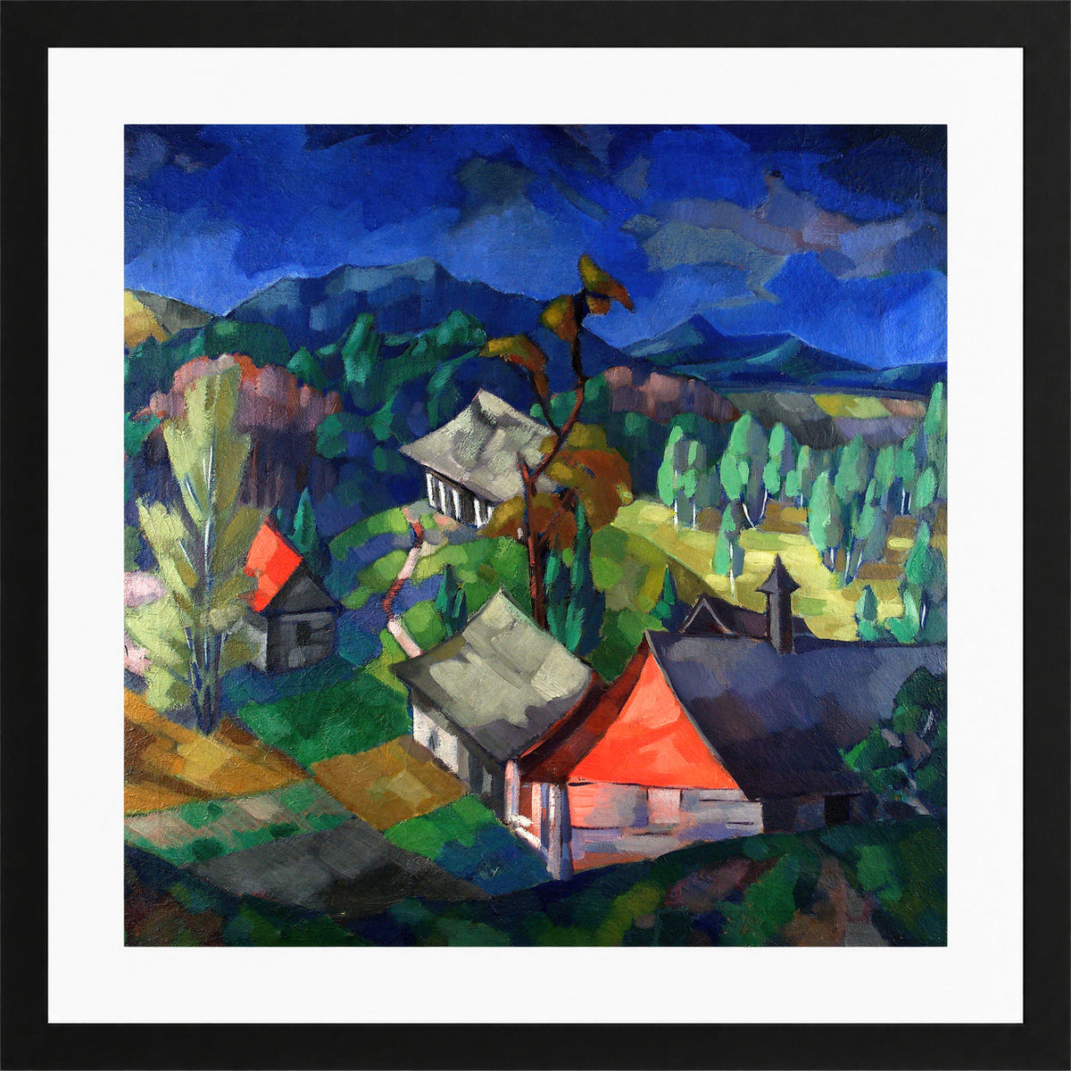 Lake Saadjärv Landscape (1923) by Konrad Mägi — black frame