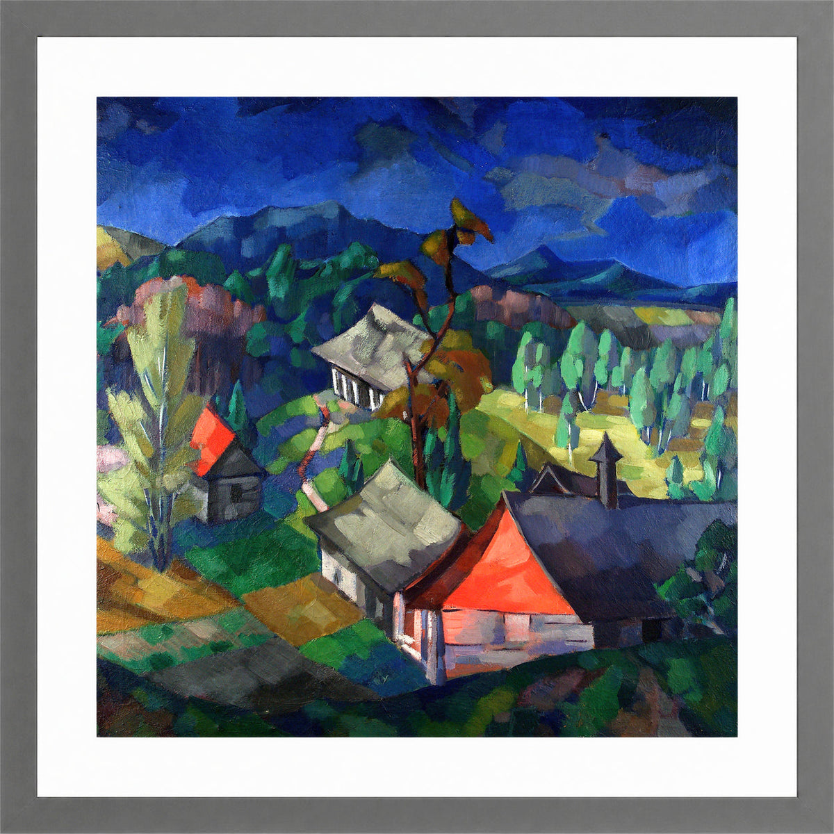 Lake Saadjärv Landscape (1923) by Konrad Mägi — light grey frame