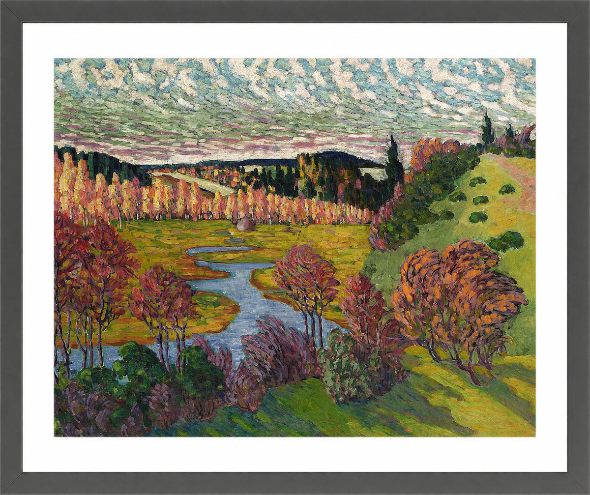 Autumn Landscape (1912) by Konrad Mägi — dark grey frame