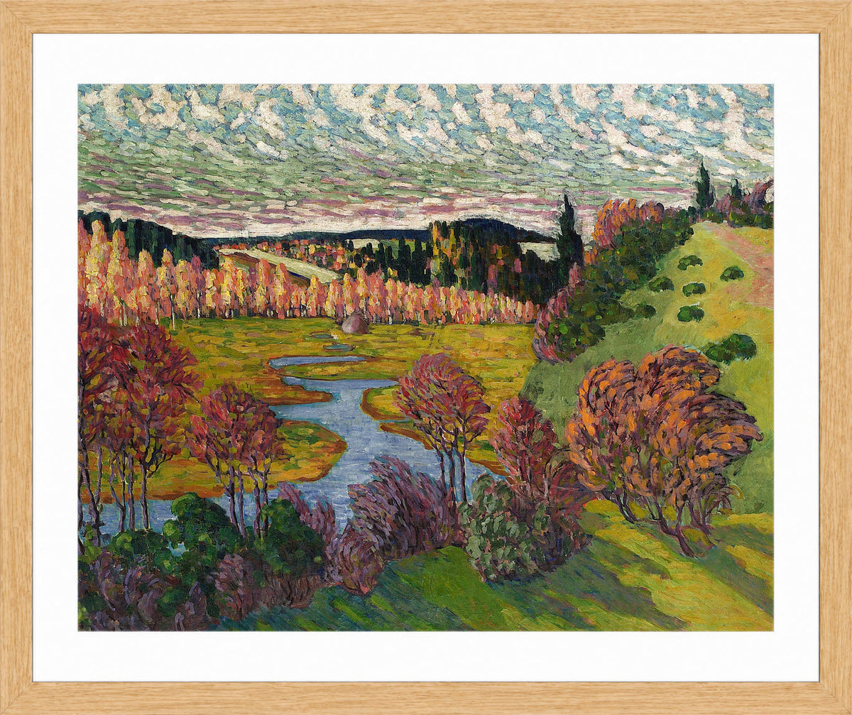 Autumn Landscape (1912) by Konrad Mägi — oak frame