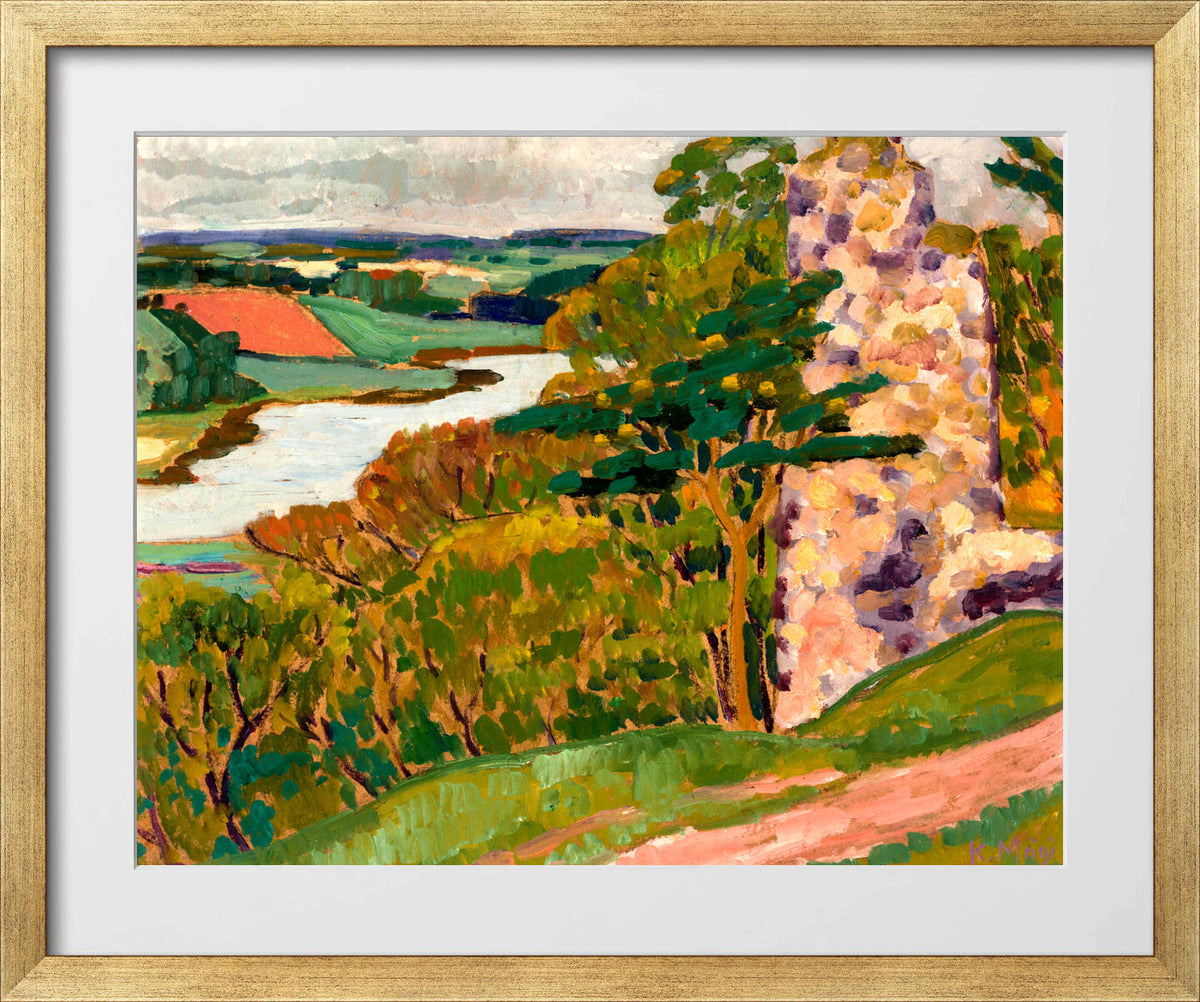 Autumn Landscape (1915–1916) by Konrad Mägi — gold frame