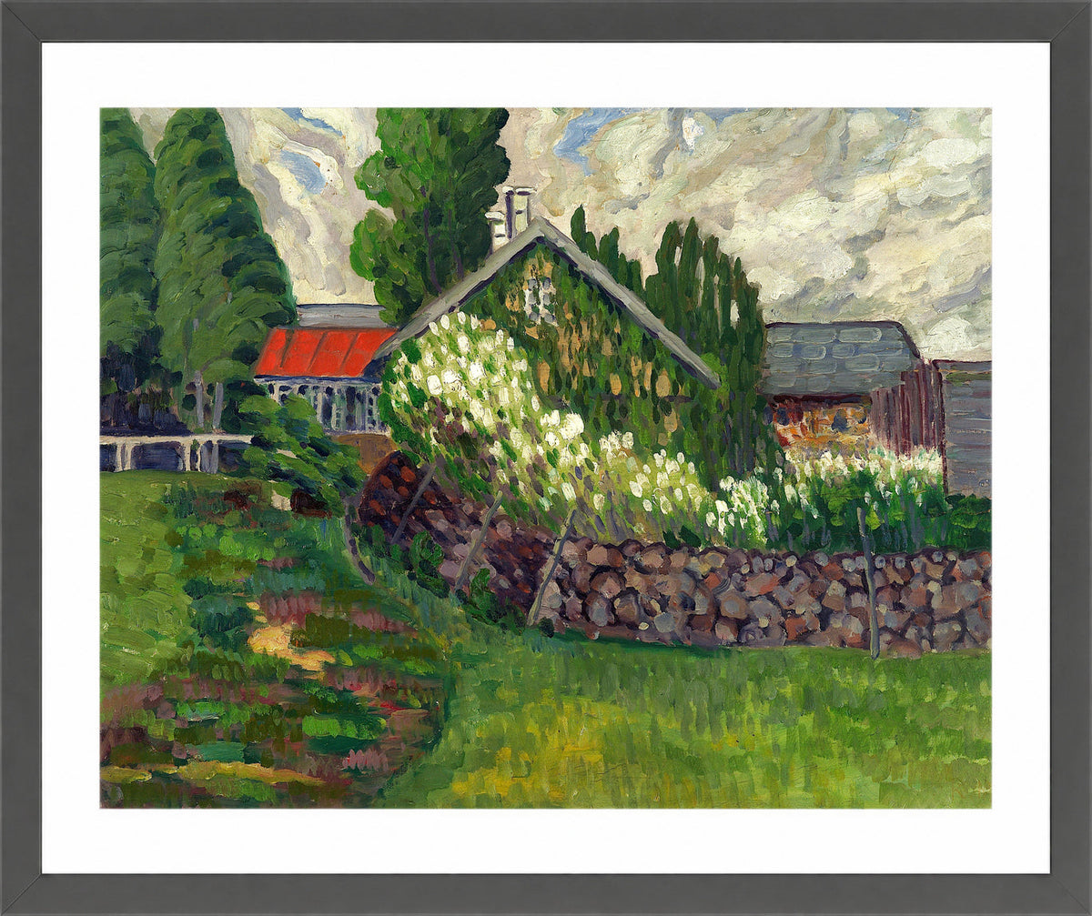 Farm Landscape (1908–1910) by Konrad Mägi — dark grey frame