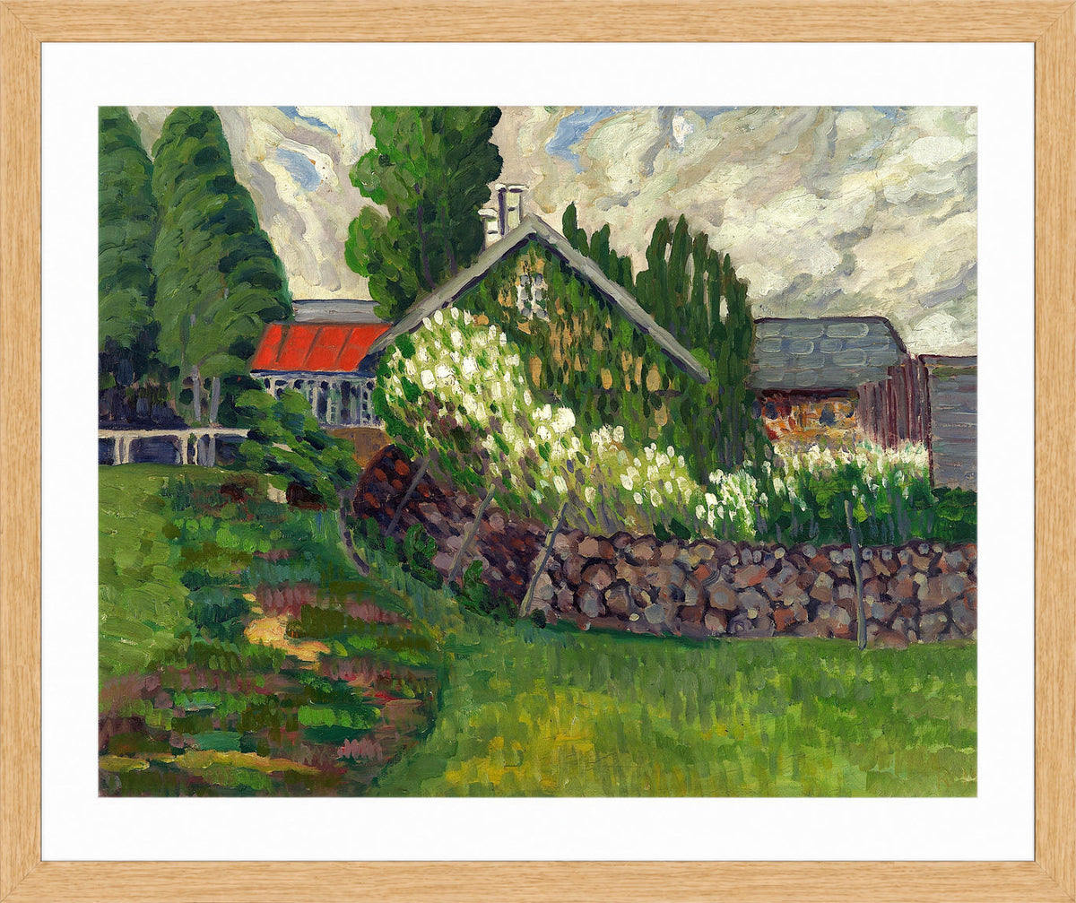 Farm Landscape (1908–1910) by Konrad Mägi — oak frame