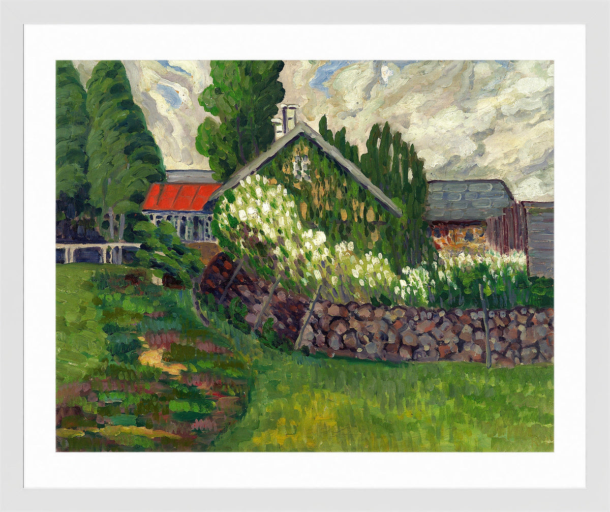 Farm Landscape (1908–1910) by Konrad Mägi — white frame