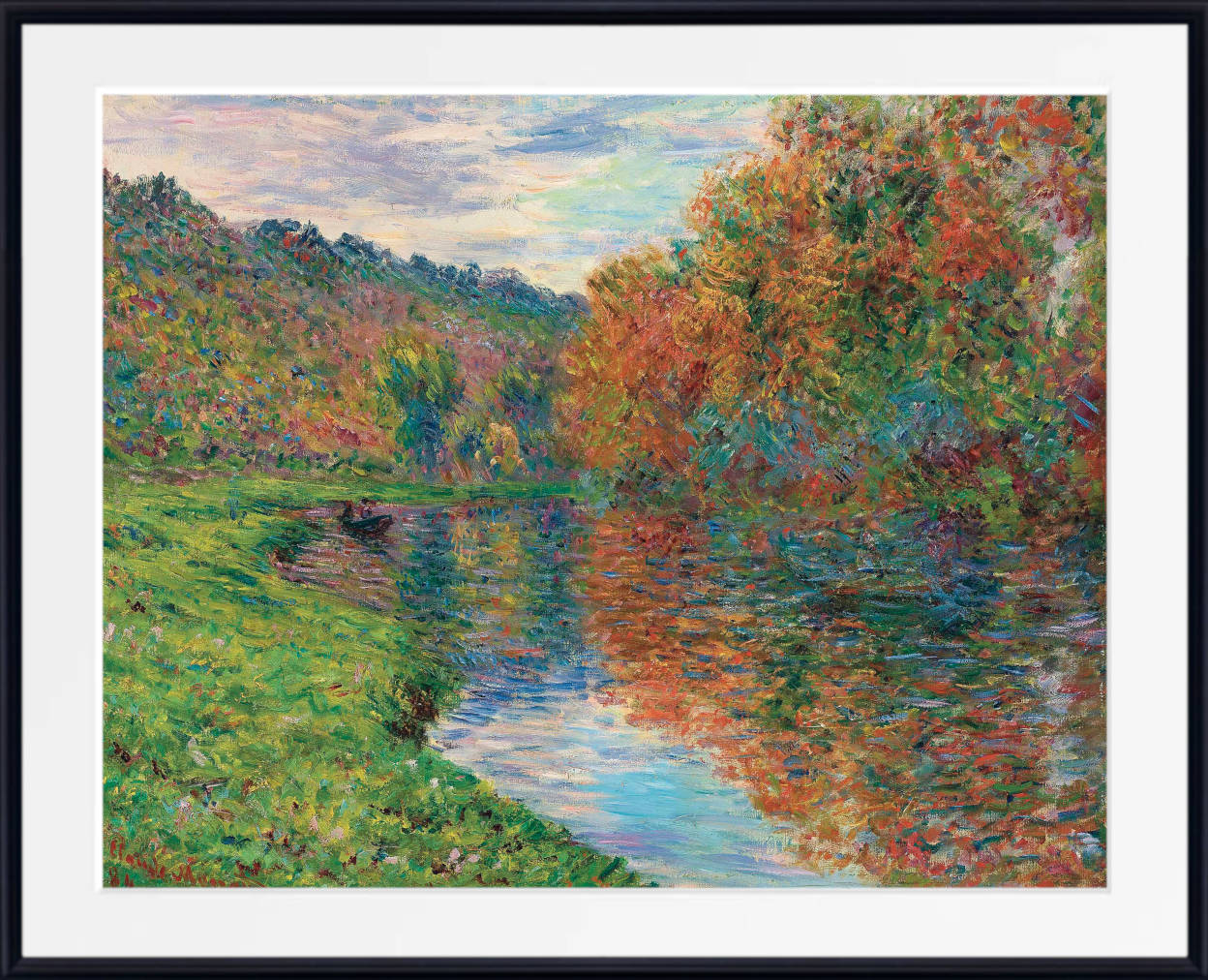 Claude Monet Fine Art Print, le bras de jeufosse automne