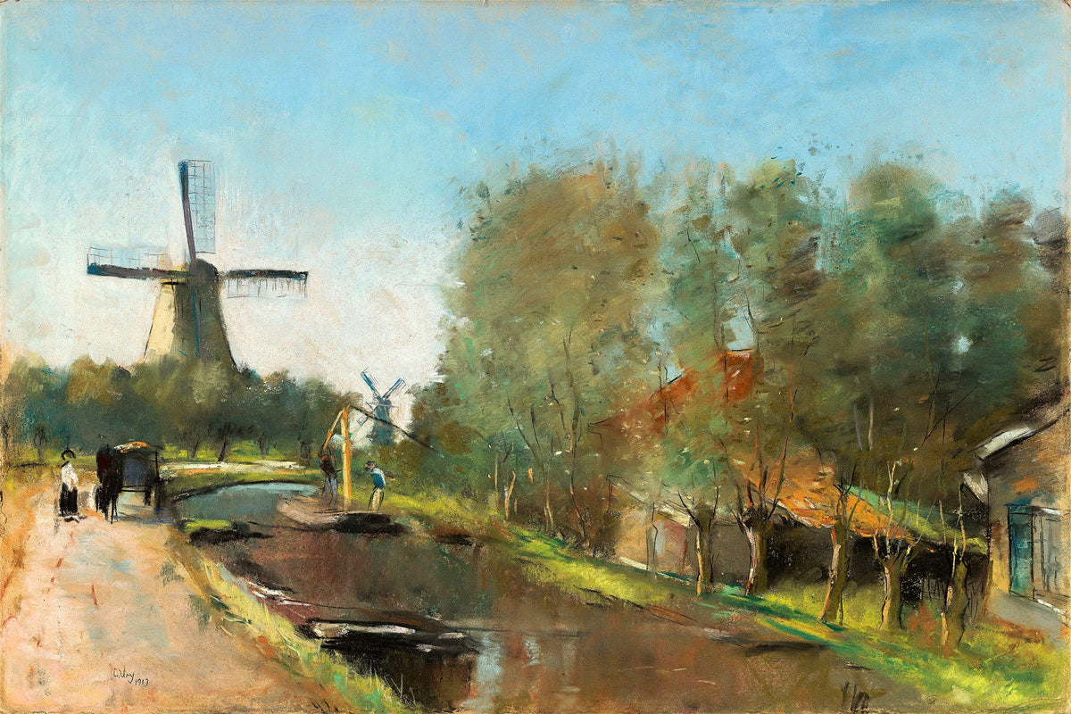By the Canal, Holland (1913) by Lesser Ury — unframed
