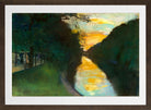 By the Landwehr Canal, Berlin (1920s) by Lesser Ury — brown frame
