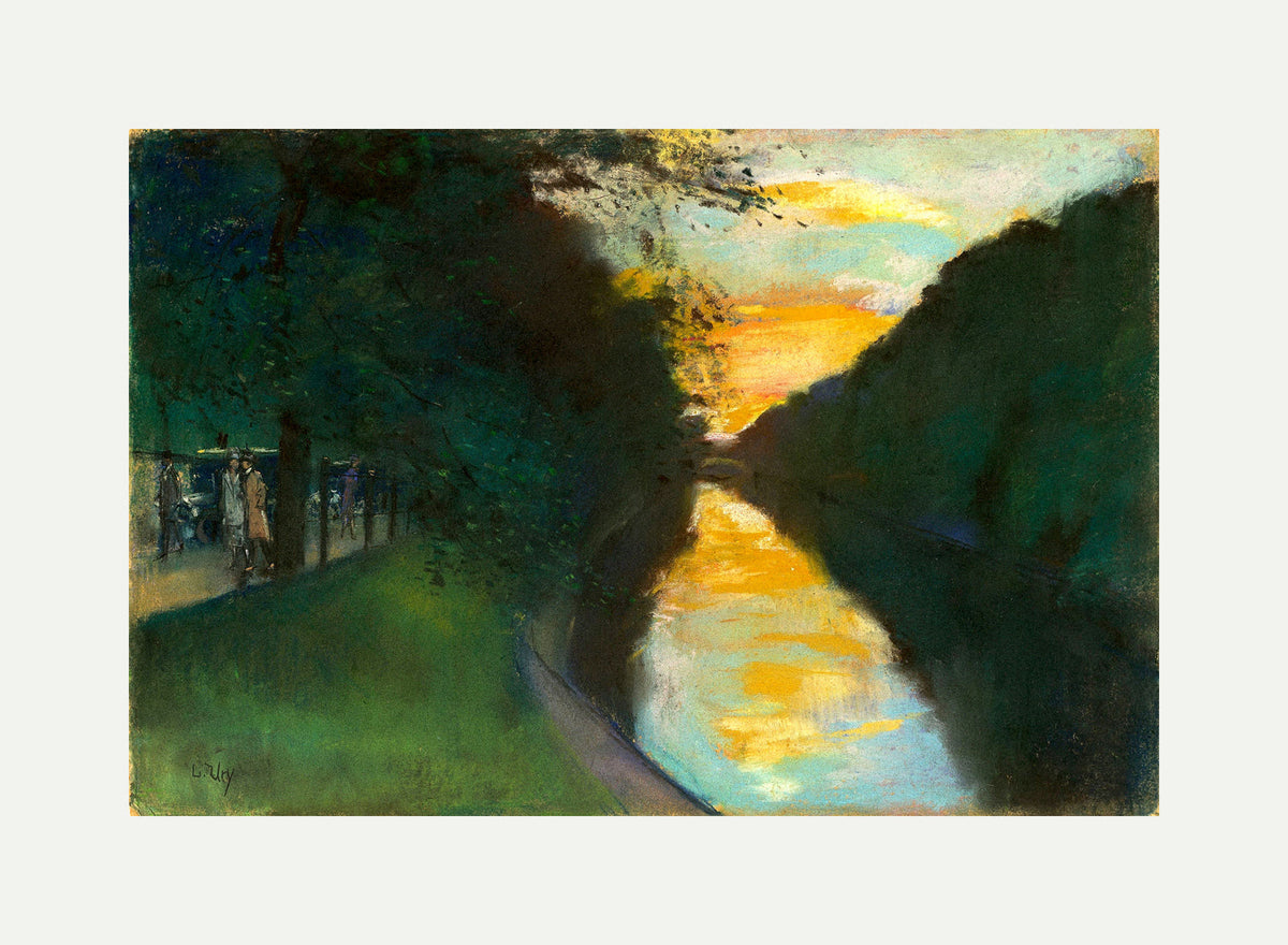 By the Landwehr Canal, Berlin (1920s) by Lesser Ury — rolled canvas